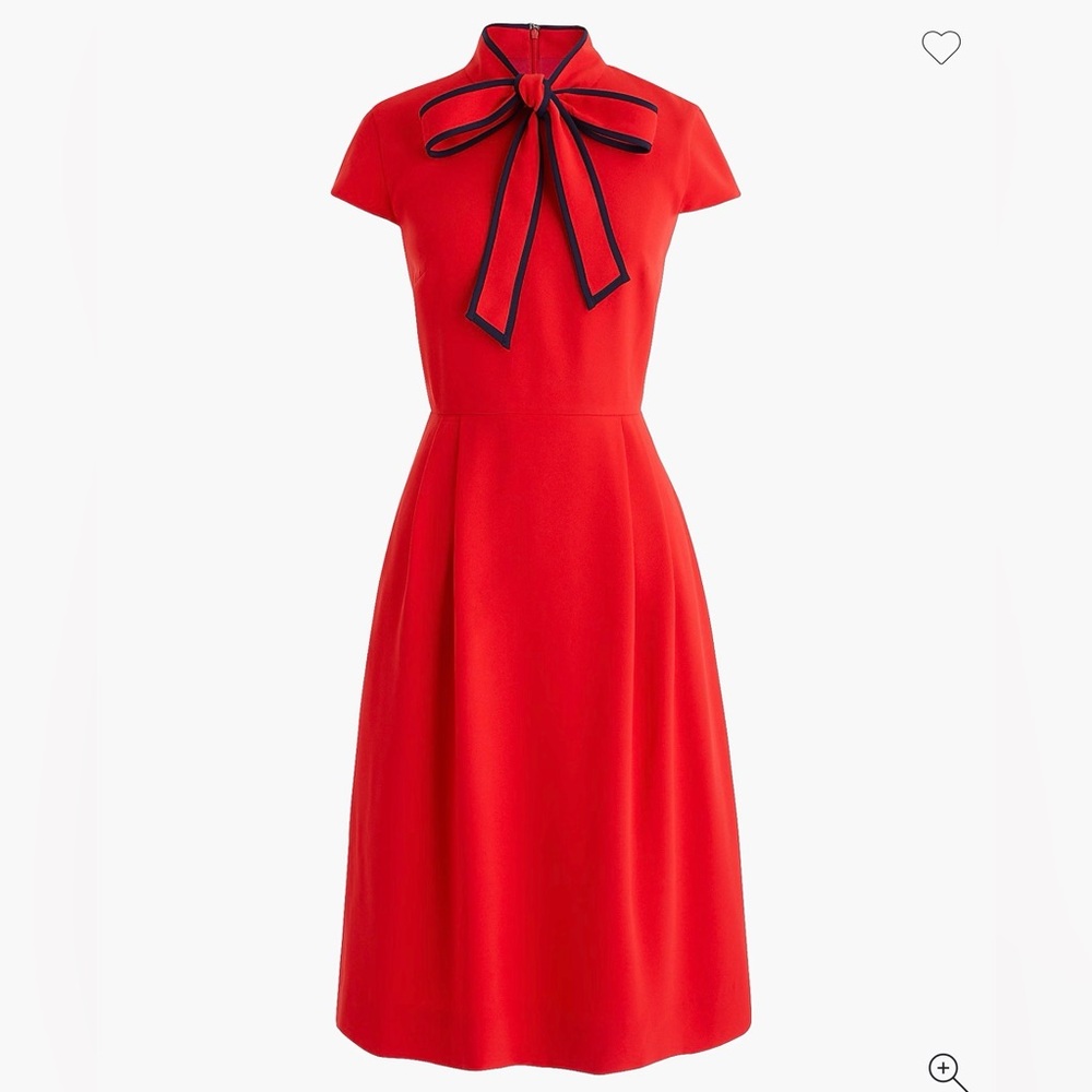 JCrew Red Dress with Bow Detail size 0
